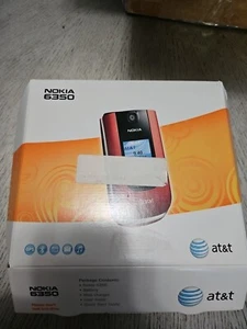 Nokia 6350-1b - RM-455 - Red - AT&T - Cellular Flip Phone New Original Papers - Picture 1 of 4