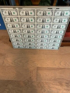 FRAMED UNCUT (1981) $1 DOLLAR BILLS WITH FREE SHIPPING - Picture 1 of 6