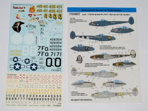 Foxbot 48-081 Decals Lockheed P-38 Lightning Pin-Up Nose Art, Part I, scale 1/48 - Bild 1 von 11