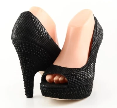 $240 DOLCE VITA ADRA Zapatos de salón con plataforma de diseñador de cuero negro 10 FUNCIONA PEQUEÑOS Foto 1 de 4