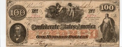 CT-41 315A 1862 $100 Contemporary Counterfeit CSA Paper Money - Image 1 of 2