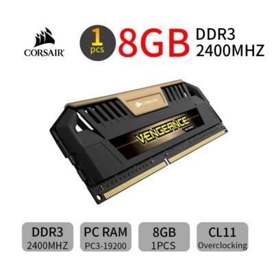 Corsair VENGEANCE Pro 8GB DDR3 2400MHz OC PC3-19200 Overclocking Memory RAM Gold - Image 1 of 4