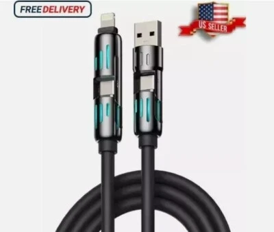 4 in 1 Multi-USB Charging Cable - MAX 240W Fast Charging/With USB A+ Type-C 5ft - Image 1 of 4