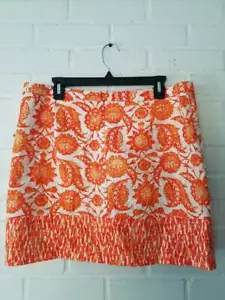 MICHAEL KORS NUEVO CON ETIQUETAS NUEVO DISEÑADOR Falda Floral Blanca Naranja Lápiz Recto MIni 14 - Imagen 1 de 3