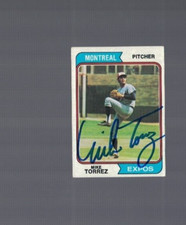Mike Torrez Montreal Expos Signed 1974 Topps Card W/Our COA