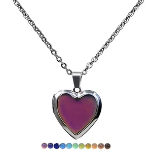 Mood Necklaces Heart Pendant Necklace Temperature Control Color Change Necklace - Picture 1 of 12