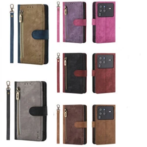 Zipper Strap Leather Wallet Phone Case for Vivo X100S S19 Y77 S18 Y28 V30 IQOO - Picture 1 of 17
