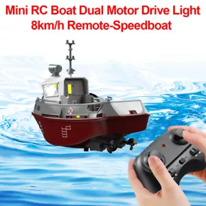 1:32 RC Boot Ferngesteuertes Rennboot 2,4GHz 8km/h Dualmotor Spielzeug Speedboot - Bild 1 von 16