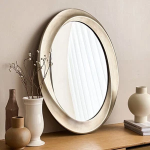 Characteristic Oval Frame Wall Mirror Beveled Edge Accent Mirrors Bathroom Entry - Picture 1 of 9