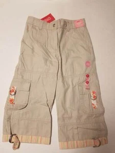 NWT Girls 7 Gymboree WILDFLOWER FIELDS khaki cargo capri pants 2005 vtg spring - Picture 1 of 3