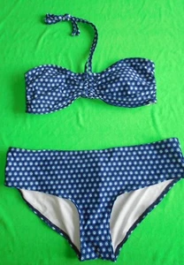 NEXT Bandeau Bikini Set blue tile print top & shorts Size 12 New Tags BNWT - Picture 1 of 1