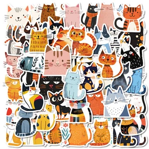 50pcs cartoon cat waterproof stickers DIY refrigerator notebook decoration - Picture 1 of 12