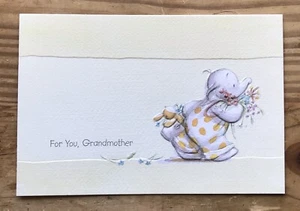 Tarjeta de cumpleaños vintage Humphreys Corner Elephant abuela caprichosa dulce - Imagen 1 de 4