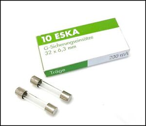 10 Stück ESKA G-Sicherungseinsatz Feinsicherung M 10A 5x20mm 521.027 mittelträge