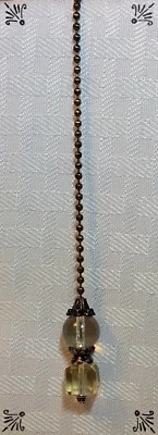 Antiguo tirador de lámpara de cubo de vidrio facetado bronce marrón transparente marrón bronceado hecho a mano Foto 1 de 4