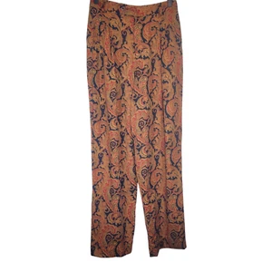 Vintage 80s Gold Paisley Pants Dark Academia Preppy Maximalist Whimsigoth Boho 6 - Picture 1 of 8