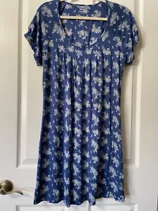 AMERICAN LIVING wunderschönes königliches blau mit kleinem Blumenmuster Rayon Nachthemd L - Bild 1 von 9