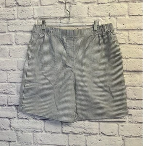 Allison Daley Striped Shorts Elastic Waist Casual Pockets Size 14 - Picture 1 of 7