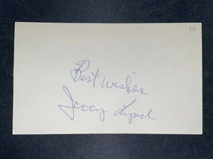 1954 PIRATES: Jerry Lynch, SIGNED 3x5 (BSJ), D.2012 - Picture 1 of 1