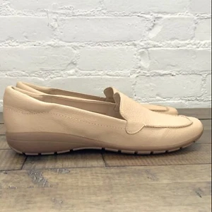 Easy Spirit Womens Size 11N Shoes Beige Leather Abide Slip On Loafers Comfy New - Picture 1 of 9