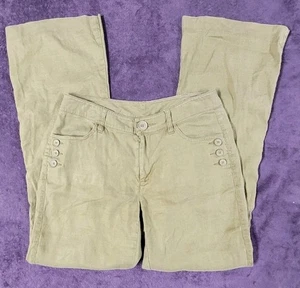 Cabi Leinen Soft Mid-Rise Flare Wide Leg Trouser Hose Oliv Khaki Grün 4 - Bild 1 von 8