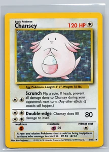 Pokemon Chansey 3/102 WotC Base Set Holo Rare LP - Picture 1 of 4