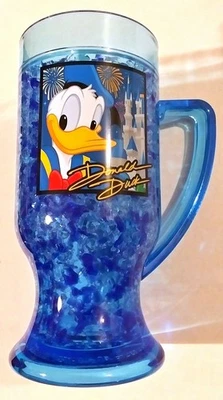 RARO DISNEY DONALD DUCK DOBLE PARED GEL CONGELADOR CONGELADOR FRESCO AZUL HIELO TAZA DE PLÁSTICO Foto 1 de 4