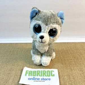 Ty Beanie Baby Boos 9" TySilk Slush Husky Puppy Dog Big Blue Eyes - Picture 1 of 6