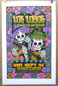 Póster de rock serigrafiado LOS LOBOS artista firmado GARY HOUSTON 2004 Día de Muertos arte - Imagen 1 de 4