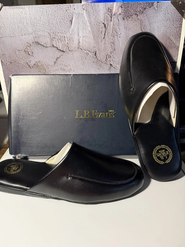 Zapatilla sin cordones LB Evans Duke Scuff para hombre, estilo 2761, talla 11 EEE negra, nueva con caja Foto 1 de 4