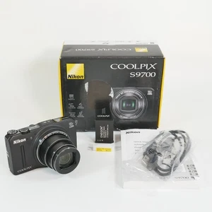 Nikon Coolpix S9700 Black 16MP Compact Digital Camera 30x zoom Battery BOXED! - Picture 1 of 10