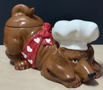 Hot Diggity! Westland Giftware Dachshund Pastry Pup Cookie Jar W/ Lid  No. 17969 - Image 1 of 4