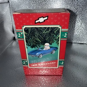 VTG 1995 Enesco Treasury 65 corvette Santa Ornament Open Box - Picture 1 of 6