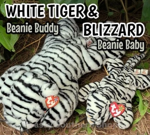 ☆ BLANCO TIGRE Buddy & BLIZZARD Baby ☆ Ty Gorros Rayas Tigres Blancos *MWMT* - Imagen 1 de 7