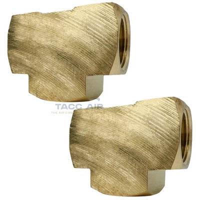 Paquete de 2 accesorios de tubería NPT hembra de 3/4" igual camiseta roscada de latón FNPT Foto 1 de 4