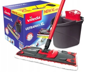 Vileda Ultramax XL Set Flat Mop Bucket Squeezer Multi Surface Microfibre Handle - Picture 1 of 12