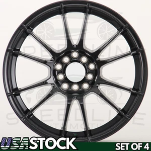 NEW Wheels 4x100 4x114.3 17x7.5 17 Inch Rims Set of 4 Style US Square Sets Black - Picture 1 of 2