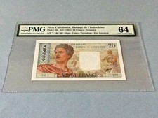 New Caledonia 20 Francs P-50c ND(1963)  PMG 64 