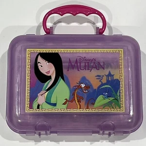 Vintage Disney Mulan Plastic Clear Lunch Box Carrying Case Mushu Scratches - Picture 1 of 22