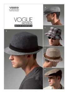 Vogue Sewing Pattern 8869, 5 Lined Hats in 4 Sizes, New FF - Picture 1 of 3