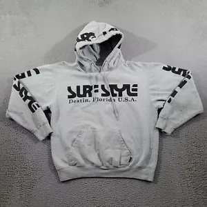 Surf Style Hoodie Damen klein grau Pullover Sweatshirt Destin FL THRASHED - Bild 1 von 12