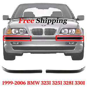 For 01-06 BMW 325i 99-00 BMW 323i Bumper Trim Front LH & RH Bumper Strip Black