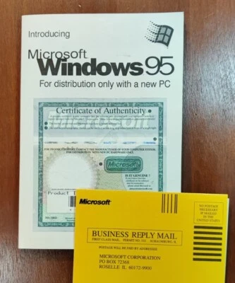 Vintage INTRODUCING WINDOWS 95 MANUAL (NO CDs)  w/PRODUCT ID KEY & COA - Image 1 of 4