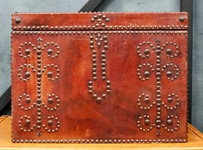 Victorian Leather Clad Studded Carriage Trunk - Image 1 of 4
