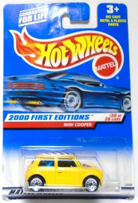 2000 HOT WHEELS FIRST EDITIONS MINI COOPER YELLOW 1:64 DIECAST CAR 30 OF 36 - Image 1 of 3