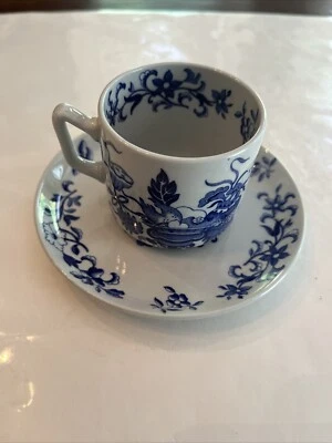 Copeland Spode New Stone England - Blue Bowpot - Tea / Demitasse - Cup & Saucer - Image 1 of 4