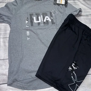 Under Armour Youth Small (8) Gray Black Football Outfit Set NEW - Picture 1 of 1