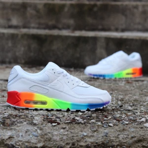 Air Max 90 PRIDE Arcobaleno Personalizzato Nuovo con etichette - Foto 1 di 10