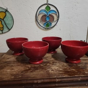 4 Stück Noble Excellence Süßigkeiten Apfel Rot Standfuß Suppe Müslischalen - Bild 1 von 7