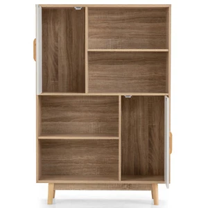 Costway Bookshelf Cupboard Sideboard Storage Cabinet w/Door Shelf - Picture 1 of 8